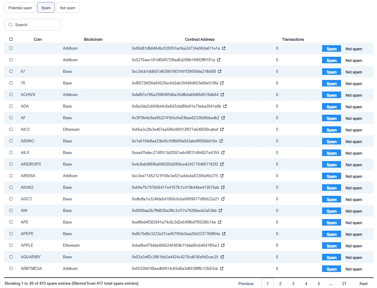 CoinTracking Spam Center: Scam-Token erkennen und entfernen